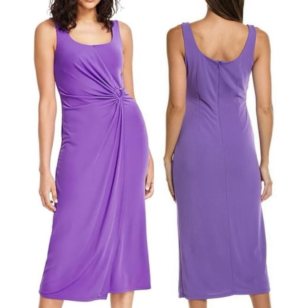 Anne Klein Purple Midi Dress